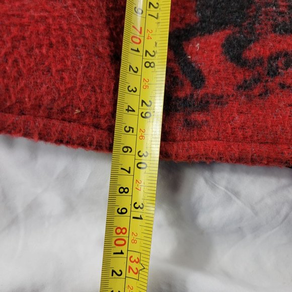 Vintag Kathryn Deene Womens 14/16 Red Wool Toggle Button Jacket Cowboys Horses - Picture 10 of 10